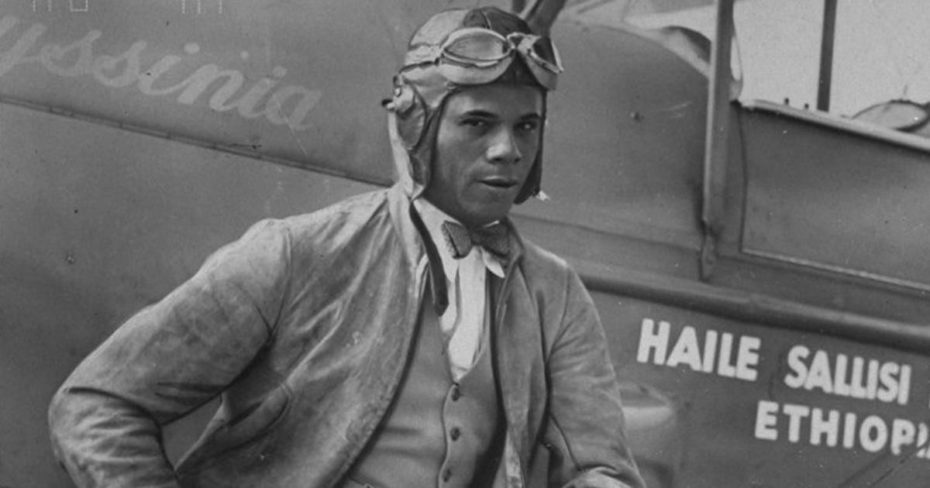 "He joined another aviator, Hubert Julian, dubbed “The Black Eagle of Harlem”...the two airmen quickly clashed in a very public spat at the Hotel de France in the capital of Addis Ababa. "Below, Hubert Julian.