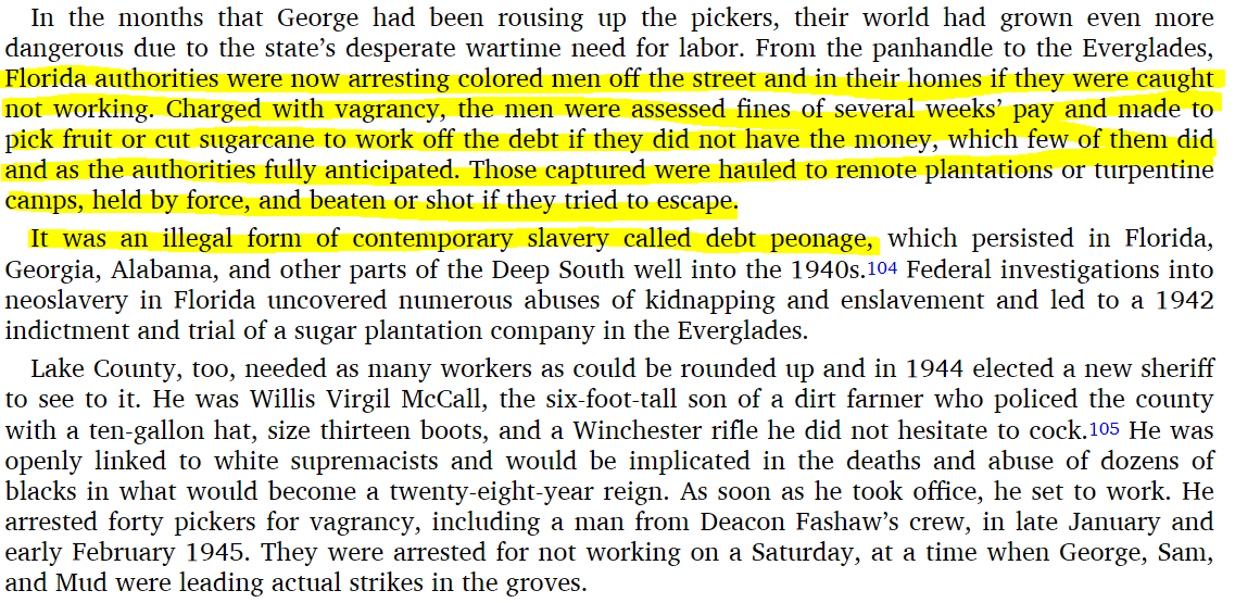 As labor shortages became tighter they grew even more desperate. Laws were passed enforcing a new form of neo-slavery where African-Americans could be arrested for vagrancy just because they were in their home on a Saturday. The punishment was working in the fields.