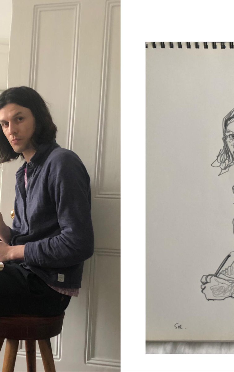 JamesBayMusic's tweet photo. Still on lockdown, still on the self portraits. Looking at the page this time. But still loving that continuous line 🌀 https://t.co/4ufT3L9W0P