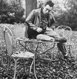 Camus with his cat called "Stranger" (I know)