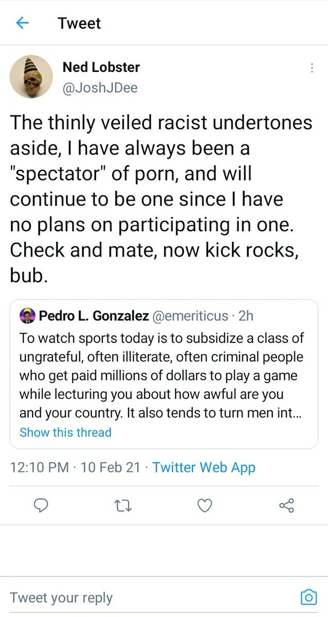 "Jokes on you loser I'm going to continue fantasizing to other men sleeping with women when I'm not watching other men playing sports"