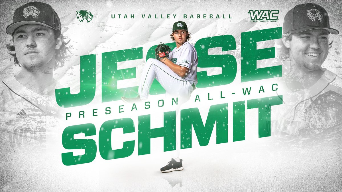 GoUVU's tweet photo. BSB | Jesse Schmit earns Preseason All-WAC honors! As a team, @UVUbsb was picked to finish seventh in the WAC Preseason Coaches Poll. UVU's 2021 season opens next weekend, Feb. 19-21, at Saint Mary's.

https://t.co/gnGMozdk3t

#UVU #GoUVU #UVUbsb #WACbsb https://t.co/2PKKR8KOG9