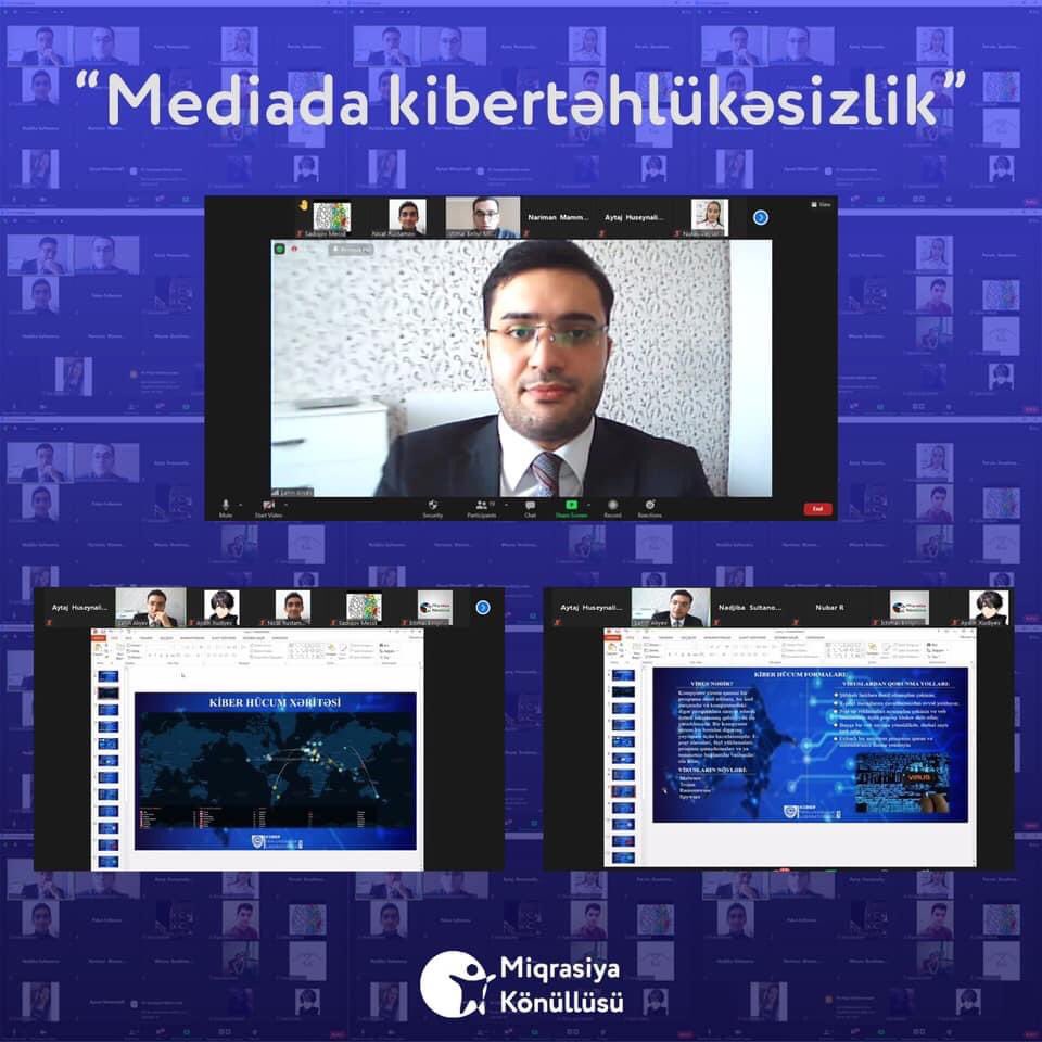 MigvolunteerAze's tweet photo. Vebinar "Dünya Azərnaycanlılarının Mədəniyyət Mərkəzi"ndə Xarici Əlaqələr Şöbəsinin rəhbəri Şahin Alıyevin təqdimatında "Zoom" onlayn tətbiqi vasitəsilə “#Mediadakibertəhlükəsizlik" mövzusunda baş tutmuşdur.

Ətraflı:https://t.co/D6dIZxYhCc

#MiqrasiyaKönüllüsü #MKiB https://t.co/Ng00xsy5iK