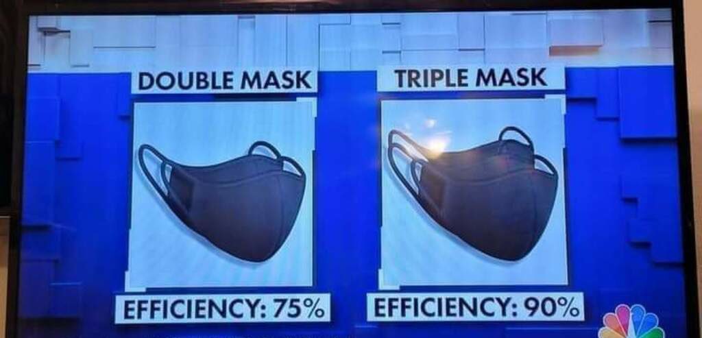 <a href="/Breaking911/">Breaking911</a> This is wrong, 3 masks are best. Be better CDC.