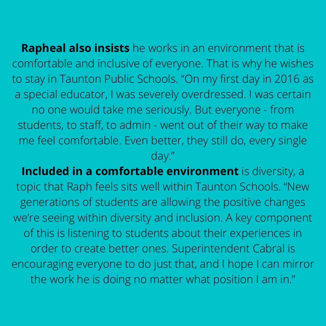 Welcome to the next edition of “Why Taunton? Wednesday!” You’re going to want to meet Mr. Rapheal Dowdye! ⬇️