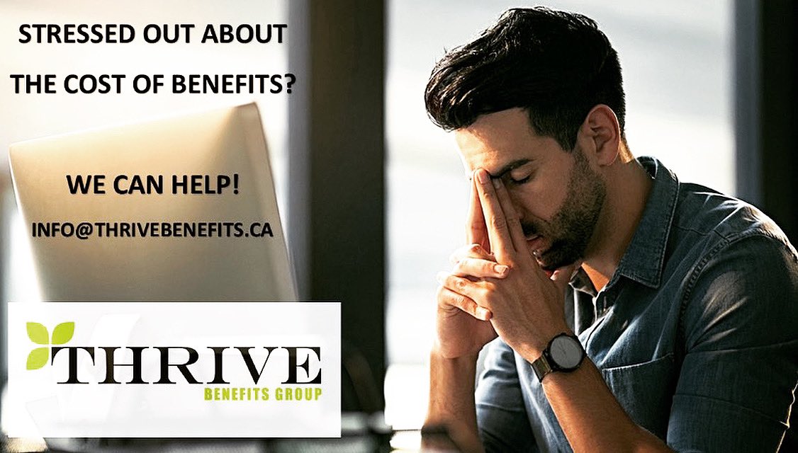 Benefits are an important investment to attract &amp; retain employees. Stressed out over the cost of your plan? Contact us for quotes &amp; innovative solutions to lower costs. Info@thrivebenefits.ca #employeebenefits #benefits #thrive #wecanhelp #YQG