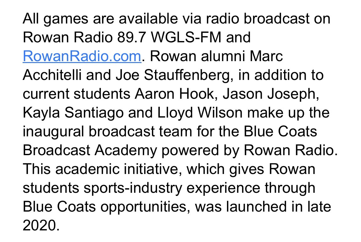 RowanSportsCAM's tweet image. Can’t wait for our student broadcasters to call @blue_coats games starting tomorrow!  #RowanProud