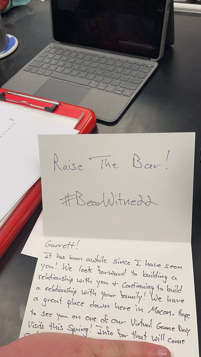 Thank you <a href="/CoachSEllis/">SUMNER ELLIS</a> for the note. #BearWitne22 🐻🟠🏈 <a href="/MZRecruits/">Mount Zion Eagles Football</a> <a href="/NwGaFootball/">NwGa Football</a> <a href="/RecruitGeorgia/">Recruit Georgia</a> <a href="/MercerFootball/">Mercer Football</a> <a href="/Drew_Cronic/">Coach Cronic @ Navy</a> <a href="/CoachWilliamsMZ/">Levi Williams</a>