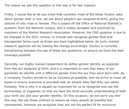 In correspondence with someone who had been invited to respond to this survey, YouGov said that it had implemented the change to reflect the forthcoming UK census, and that other market research companies were planning to do the same: