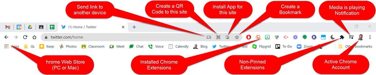 What are all those icons at the top of my Chrome Browser?