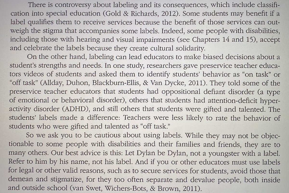 But let’s focus more closely on the textbook’s reasoning for avoiding the word “autistic,” and ultimately avoiding labels altogether.