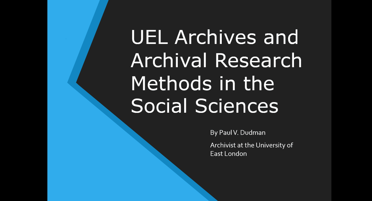 PaulVDudman's tweet photo. Just getting ready to engage with our wonderful postgraduate students for a session on the "UEL Archives and Archival Research Methods in the Social Sciences." 
@LivingRefArchi @refugee-archive @ArchivesUEL #Archives #UELArchive #LALS #archivalresearchmethods https://t.co/1PAiL63GhF