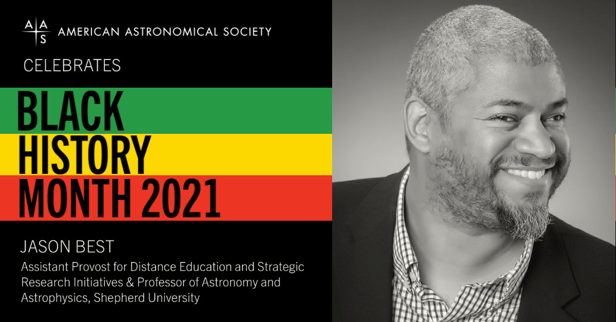 Today we highlight Jason Best, Assistant Provost for Distance Education and Strategic Research Initiatives &amp; Professor of Astronomy and Astrophysics <a href="/ShepherdU/">Shepherd University</a>. Best's research focuses on the large-scale structure of the universe. #BlackHistoryMonth ow.ly/eSaG50DwJo3