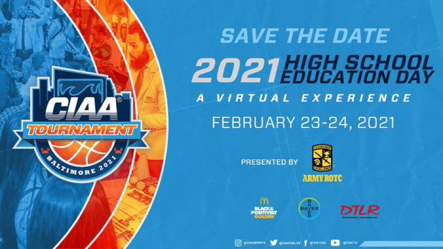 Register today for the 2021 CIAA High School Education Day, which occurs Feb. 23-24 from 10am-2pm. Visit our site (link in bio) for details and to register. The deadline to register is 11:59 p.m. on Monday, Feb. 15th. #LiveTheLegacy #TheLegacyLivesOn #CIAA4Life #CIAAEducationDay