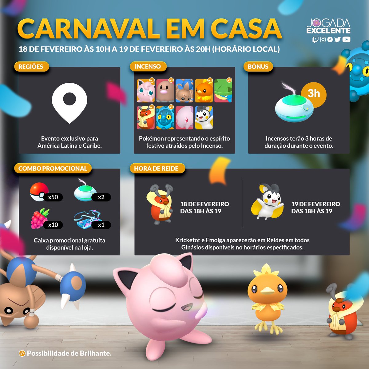 Comemore o Carnaval em casa com Pokémon GO!