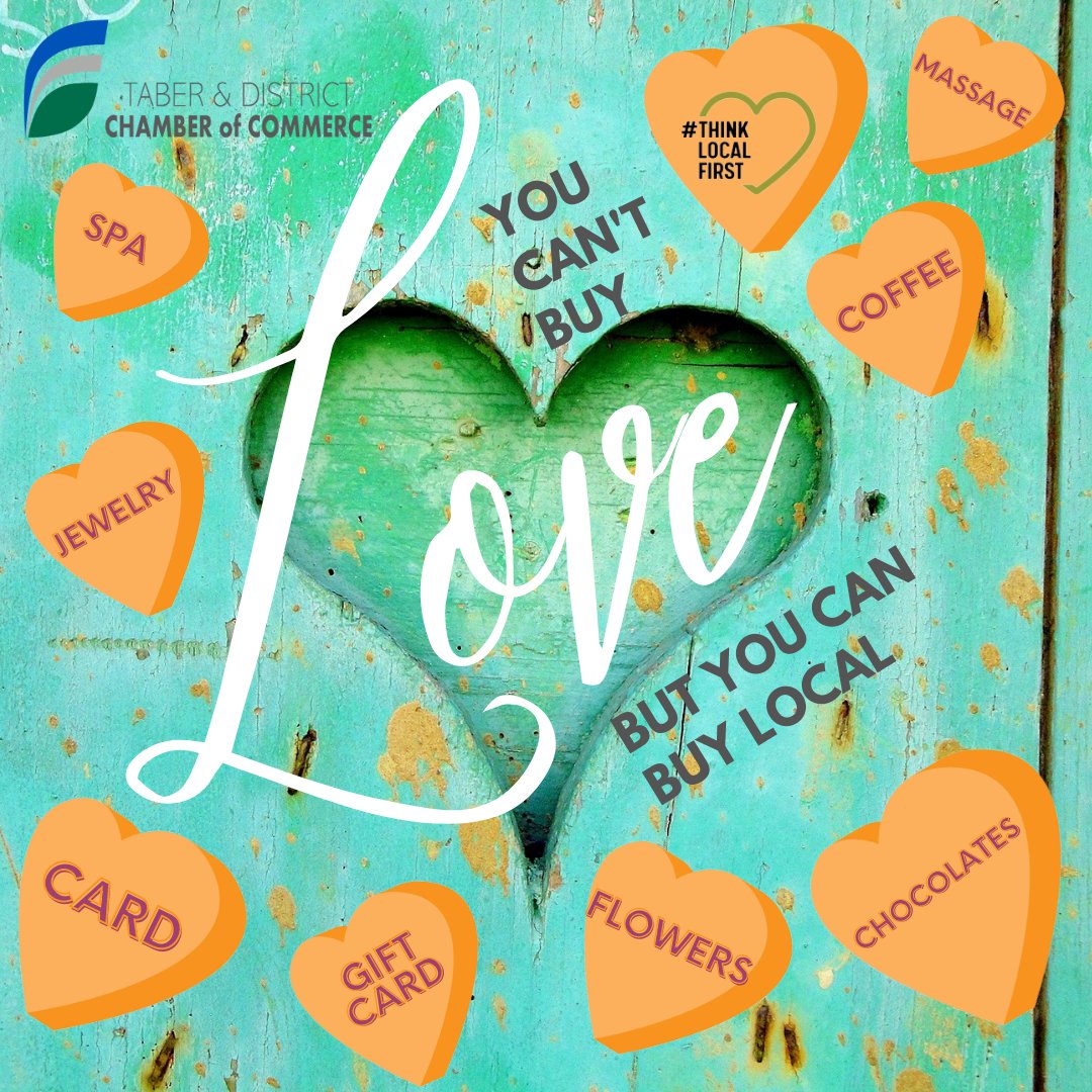 TaberChamber's tweet photo. We're midway into the week before Valentine's! Shop local and enter to win with our Local First TDCC promotion. For every $25 spent local you're entered to win some great prizes! What local goodie are you getting your special person? #lovelocal, #shoplocal, #localfirstTDCC https://t.co/UtFKfjLwK4