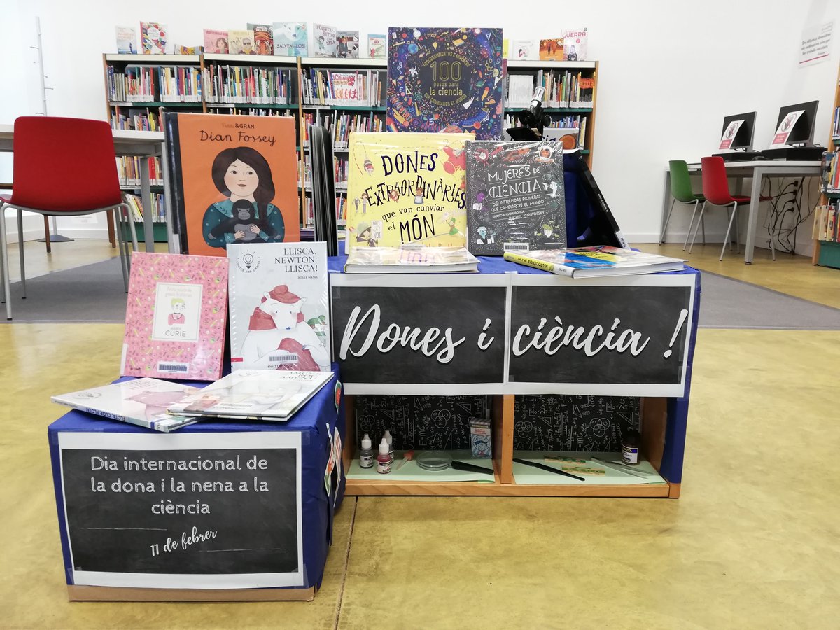 bibliobisbal's tweet photo. Avui és el dia internacional de la dona i la nena a la ciència. us proposem llibres d'experiments i de científiques famoses.

#biblioteca de @labisbalemporda
#aparadorsculturals #quèfemalesbiblios #labisbal https://t.co/2hJVLkKnjB