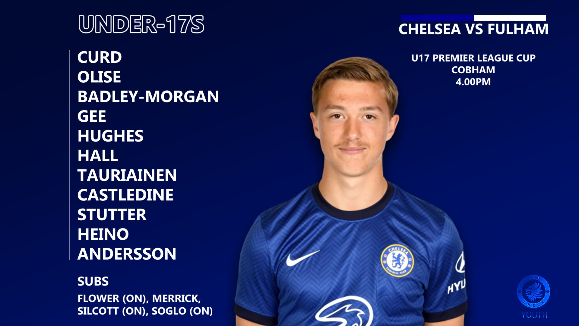 Chelsea Youth Chelsea Exited The U17plcup This Afternoon After They Suffered A 2 0 Home Defeat To Fulham At Cobham Here Was The Young Team Ed Brand Fielded T Co Ztnefbzwvs Twitter Chelsea Youth Chelsea Exited The U17plcup This Afternoon After They Suffered A 2 0 Home Defeat To Fulham At Cobham Here Was The Young Team Ed Brand Fielded T Co Ztnefbzwvs Twitter