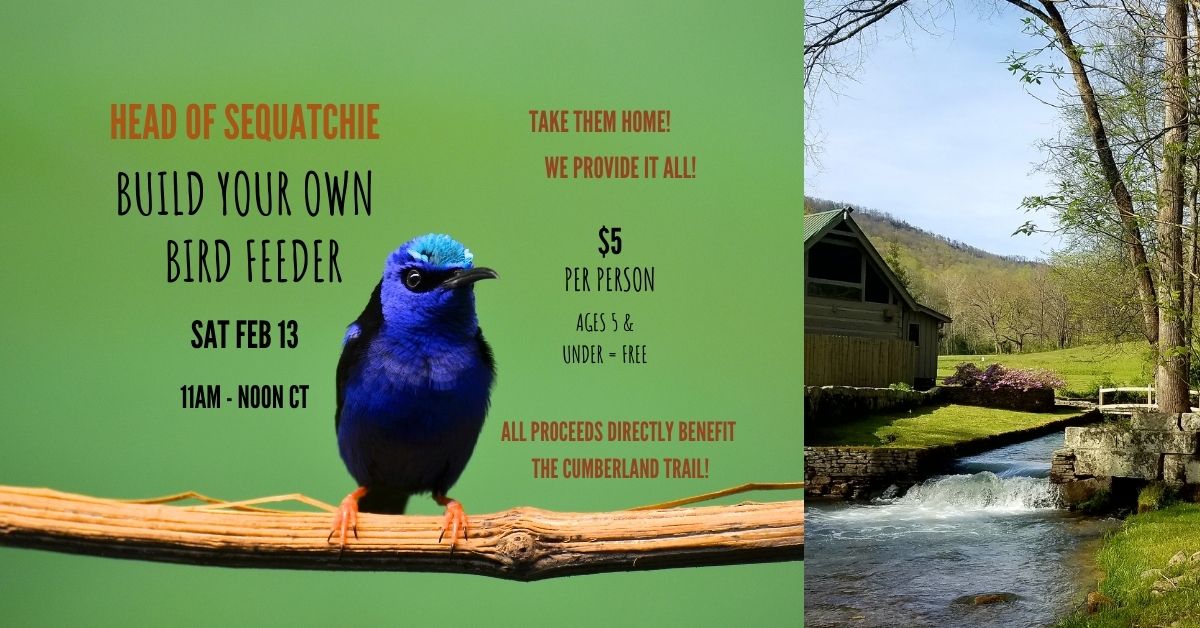 This Valentine's Day Weekend you can join the CT to Build Your Own Bird Feeder on Saturday (reserve.tnstateparks.com/register/homem…)or a Bird House on Sunday (reserve.tnstateparks.com/register/blueb…)!

Rather help clean up the trail? Well we have you covered there too - check this out!: reserve.tnstateparks.com/register/cumbe…