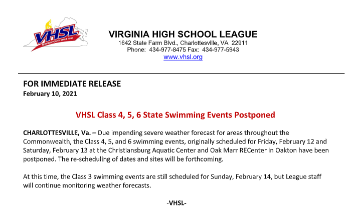 VHSL Athletics tweet media
