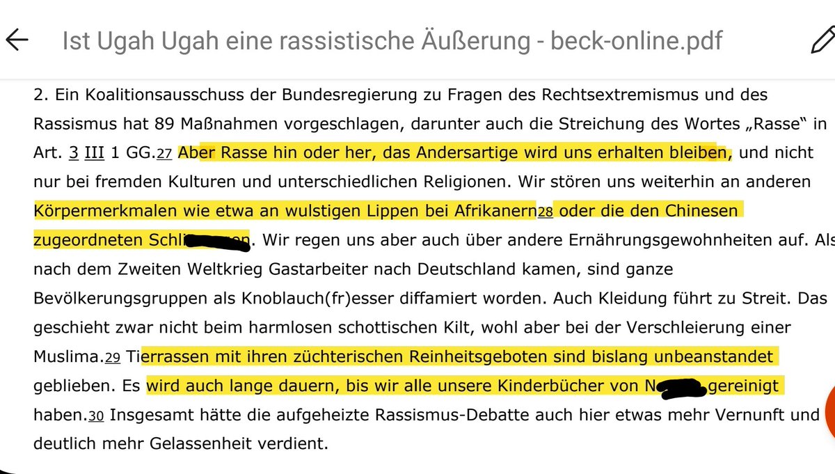 Wow. Ein Freund hat mich gerade auf diesen Aufsatz in der "Neuen Zeitschrift für Arbeitsrecht" aufmerksam gemacht. Nicht nur ist er fachlich unterirdisch, er strotzt nur so von rassistischen Aussagen. 2021. Ich bin entsetzt <a href="/CHBeckRecht/">Verlag C.H.BECK Recht</a>. 1/4