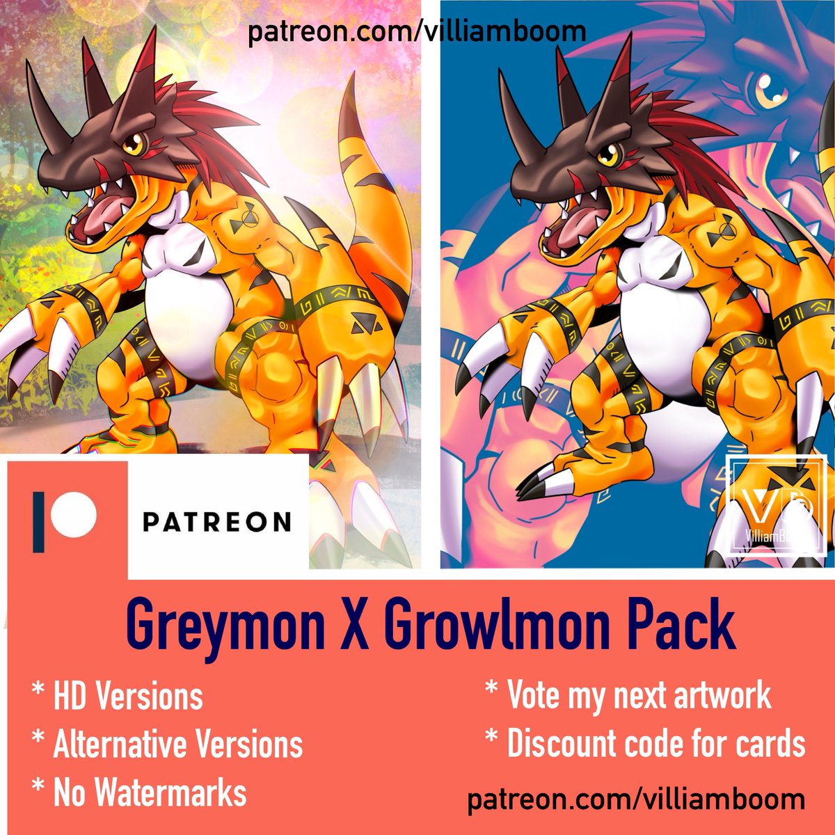 VilliamBoom1's tweet photo. Greymon X Growlmon

#digimon #digimontamers #digimonadventure #digital #art #mangaart #anime #manga #fanart https://t.co/0sPVw6YIAD