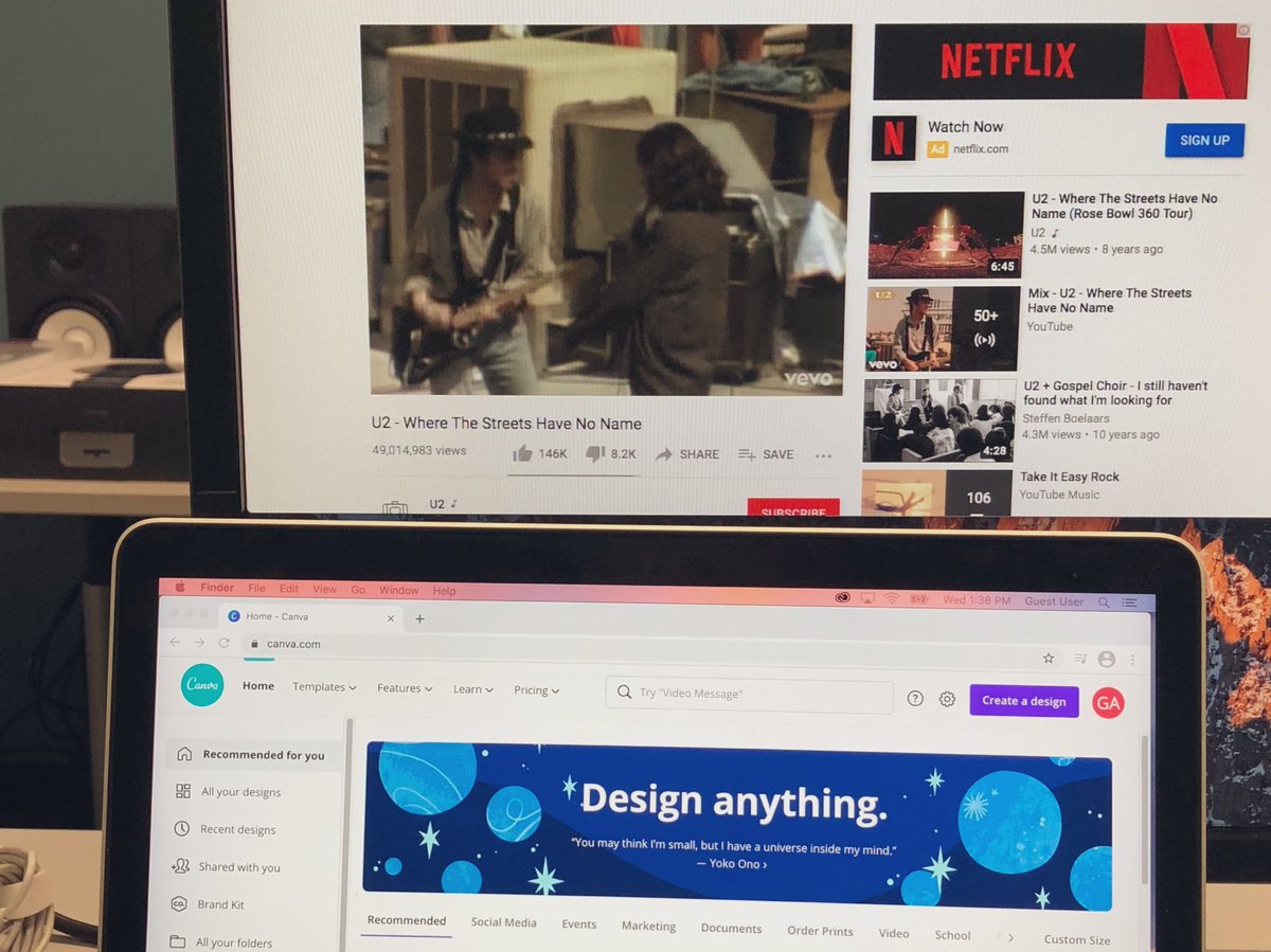 gregzky17's tweet image. Getting pumped up before my class goes live.  #u2 #libraryclasses #onlineteaching #librarylife #Canva #wherethestreetshavenoname
