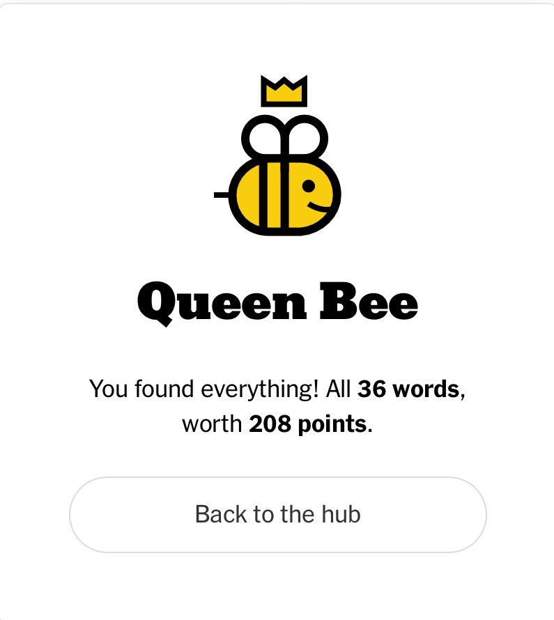 nancypfef's tweet photo. Whoo, still no hints! TBH this is becoming my new goal. 😁 👑🐝 #spellingbee #practicehelps https://t.co/swlOB0V34h