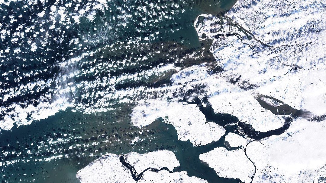 NLSpaceOffice's tweet photo. De Europese #satelliet #Sentinel2 laat zien dat Nederland op 9 februari nog volop wit kleurt! #sneeuw #satellietdata #winter https://t.co/MltQjJomj2 https://t.co/gIUZ4tdErr