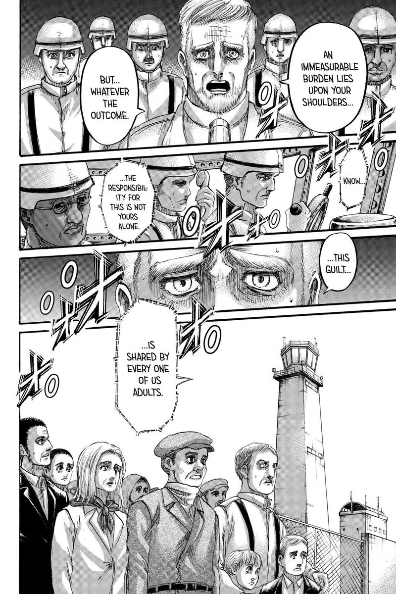 Some people weren’t the biggest fans of this speech in 134 and I can understand why. It felt like Isayama was trying to redeem the Marleyan’s before the big bad guy killed them all. However, I think that this is going to be extremely ironic in hindsight