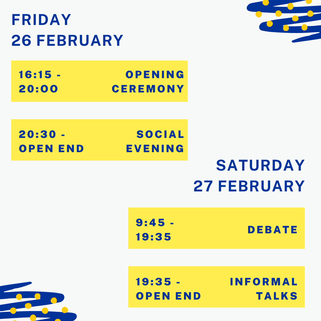 MEUVienna's tweet photo. It's official - we have less than 3 weeks till our Digital European Parliament! 🎉
Have you applied yet? 🤔

To see if you'd be available to participate in the debate, have a look at our schedule below. 📅

See you soon!🤗 https://t.co/wZXKjGZHKB