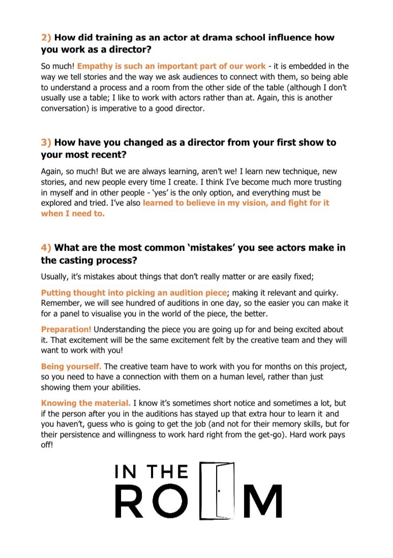 The WRITTEN: <a href="/bryanhodgson/">Bryan Hodgson</a> Part 1 🖊

We ask Bryan:

. How and why he became a DIRECTOR, how his work has changed through experience 👌🏻

. What he learned from DRAMA SCHOOL training as an actor that he brought into directing 💪🏻

. AUDITION ROOM advice 🎭