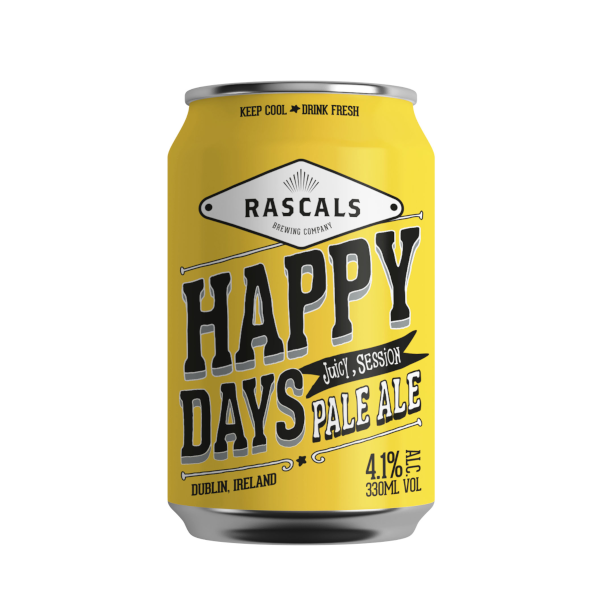 DublinBeerTaste's tweet photo. Recommended Brewery of the Day: Rascals - Happy Days Session Pale Ale 330ml Can 4.1% ABV #Beer #Beeroftheweek #BeerTasting #Dublinbeertasting #CraftBeer #Rascals https://t.co/612TD7IxEf