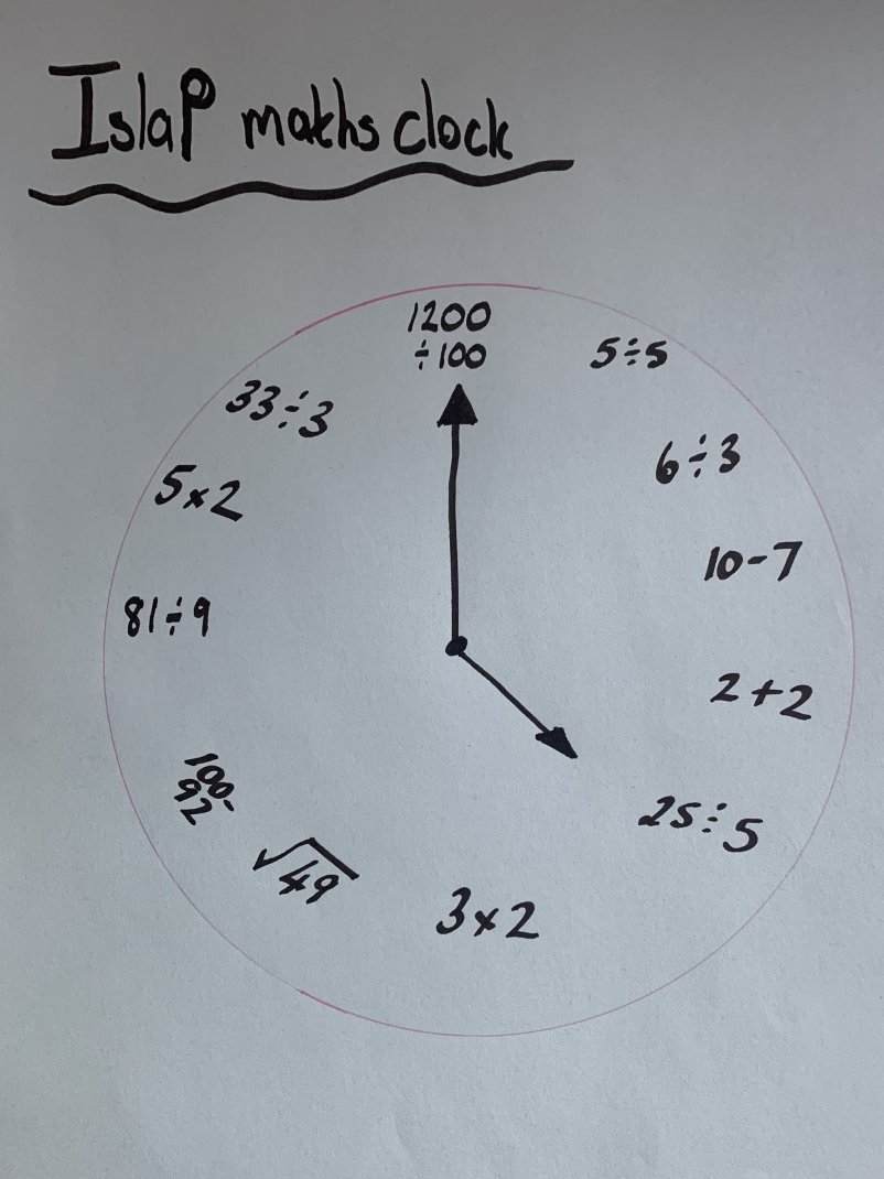 ArmadaleMaths's tweet image. Check out this amazing maths clock that Isla in S1 has created! Amazing work Isla! @ArmadaleAcademy #LockdownLearning #LockdownMaths #LearningTogether #AchievingTogether #RecoveringTogether
