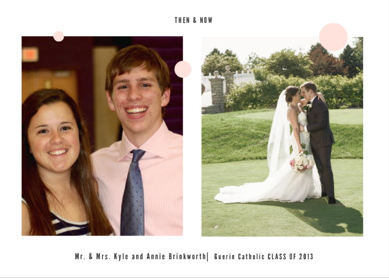 Kyle ('13) and Annie (Barrett) ('13) Brinkworth started dating while at Guerin Catholic.  They were married in August 2019.  #GuerinCatholicLoveStory
