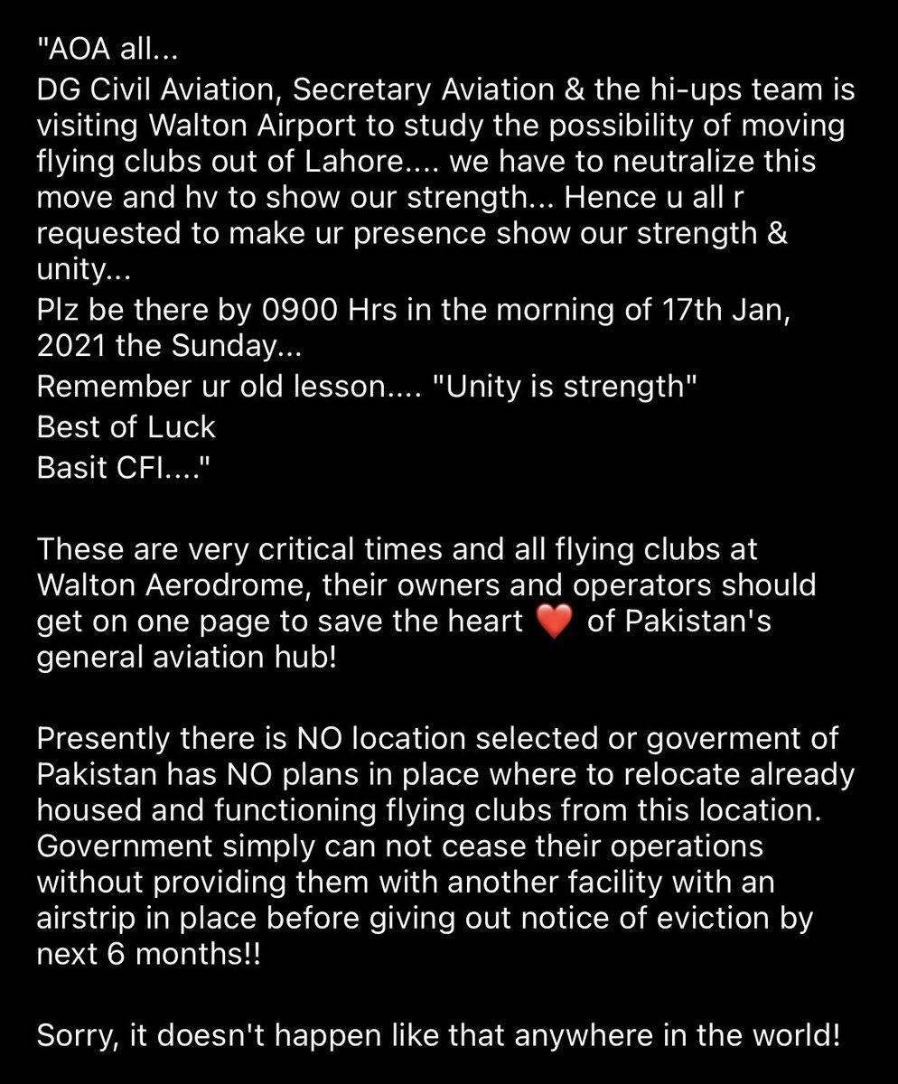 13. The whole of Walton is under threat. Flying Clubs have been served notices to vacate as well, who have no place to go because AIIAP can’t accommodate so many private flights. That’s the bigger part of Walton, with no alleged Qabza, not mentioned, but in line to be devil-oped.