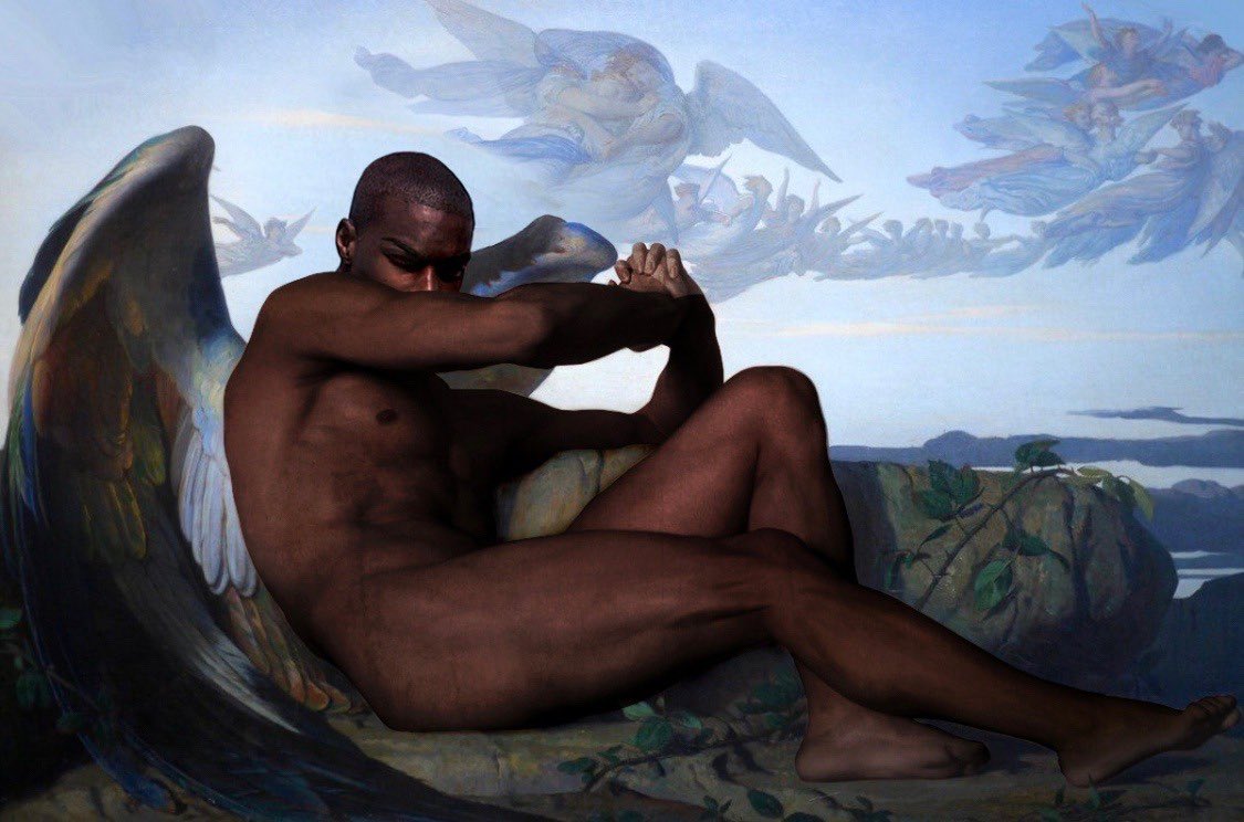 fallen angel by alexander cabanel 
fallen angel edit by bbychakra