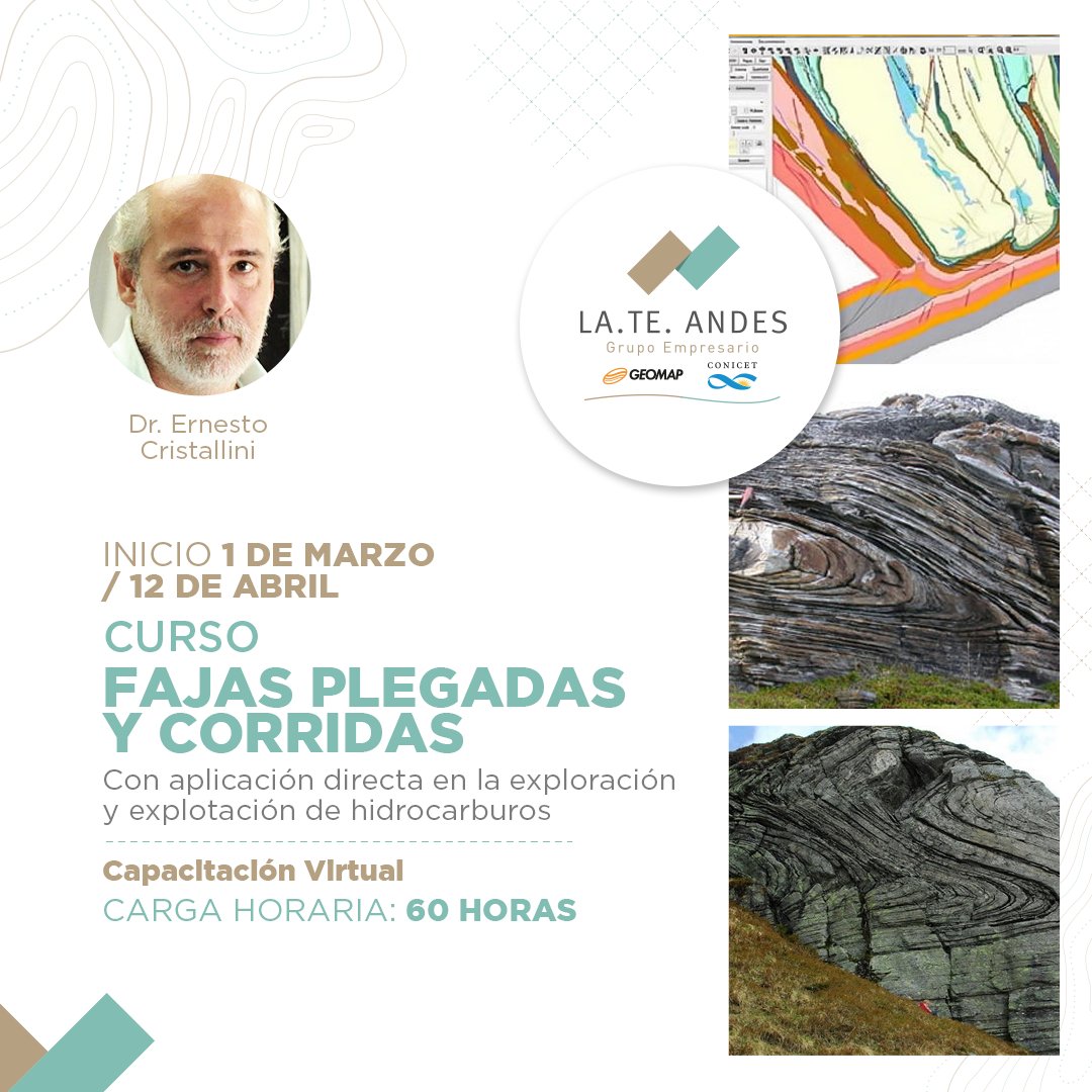 LATEAndes's tweet photo. 👉Curso de Fajas Plegadas y Corridas🤩 Inicio 1 de Marzo/12 de abril. ¡Accede a descuentos exclusivos en nuestra web! https://t.co/qFXChbKgdQ

#lateandes #xrgeomap #conicet #cursosonline #descuentos #geologia #oilandgas https://t.co/KjibZ8wzGS