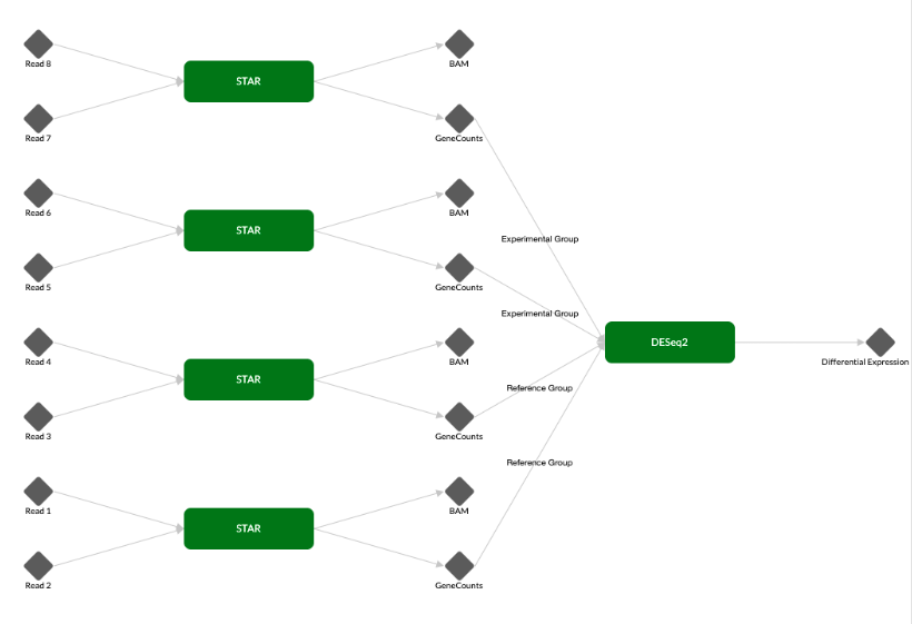 BioBoxAnalytics's tweet image. #FASTQ > #DifferentialExpression using #STAR and #DESeq2 on the BioBox Platform!
#Pipelines #Workflows #ComputationalTools #Bioinformatics #Genomics
