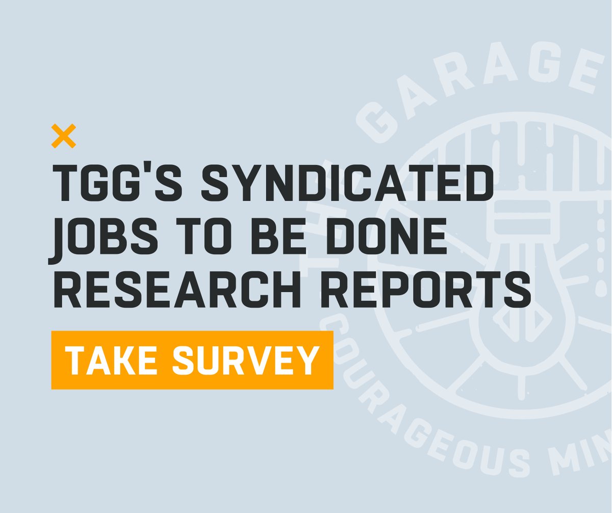 TheGarageGroup's tweet photo. 📣 TGG has launched the Syndicated JTBD Research Reports, starting with Snacking. What should we report on next? Take our quick survey>>> https://t.co/3x8E3M5h5r https://t.co/FAlkx8Mg7A
