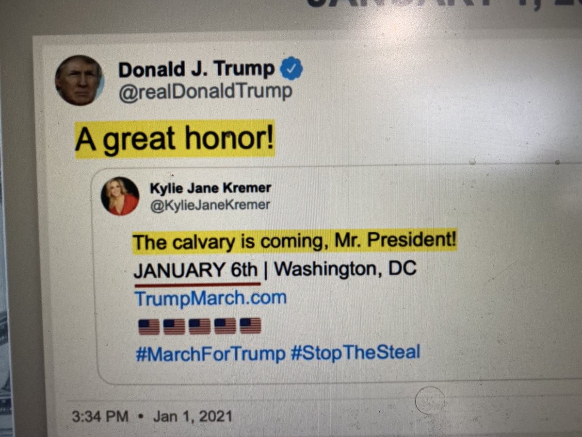 Trying to say The phrase “the Calvary is coming” is somehow Dangerous is ABSURD. I’ve seen IT used in DOG FOOD commercials. It’s HARMLESS.  <a href="/KylieJaneKremer/">Kylie Jane Kremer</a> is a Patriot !