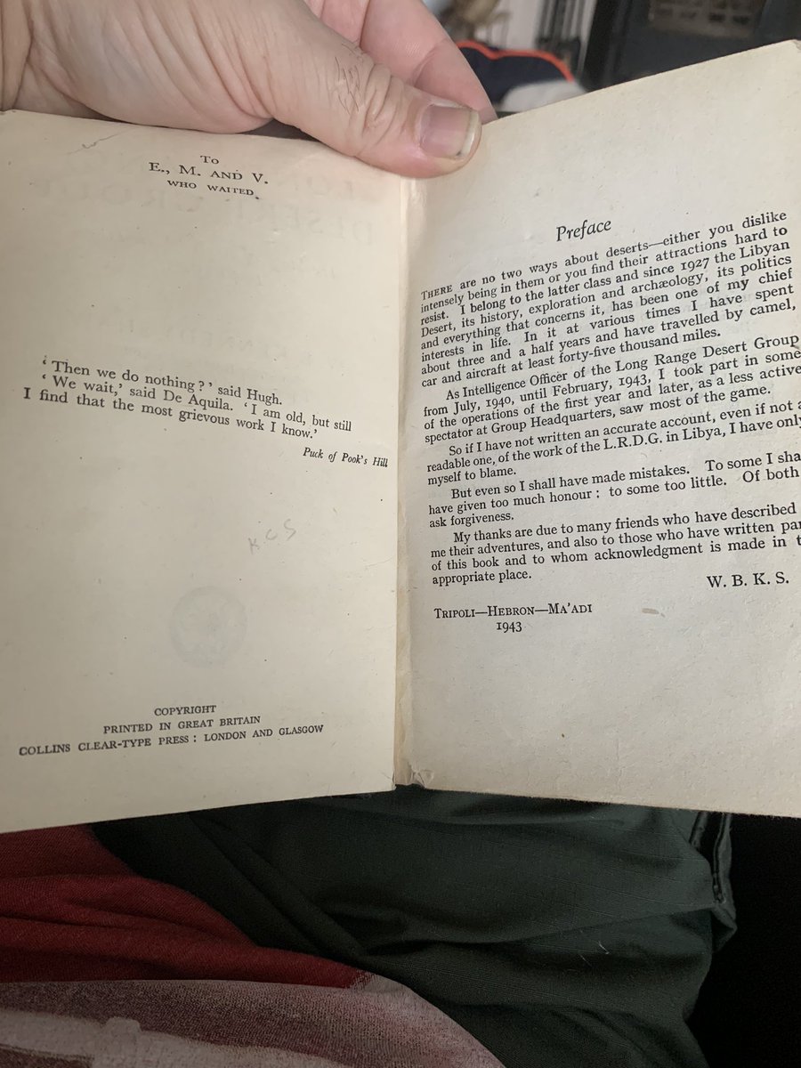 Basha1972's tweet photo. Another great book to read, pages are a bit delicate, but then again it’s 76 years old #LRDG #Longrangedesertgroup #WW2 #History #Desertexplorer https://t.co/zlgabMhwPU