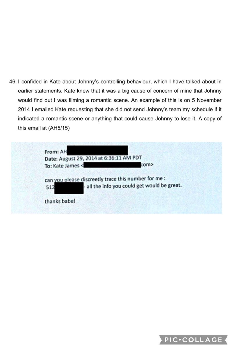 Making sure things were kept secret and more smashing up apartments.- Taken from Amber’s fifth witness statement for the UK trial and an email between Amber and Kate James