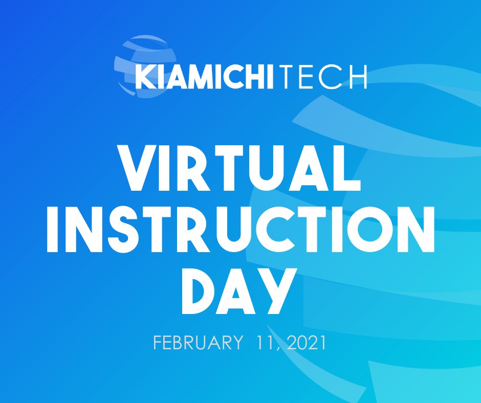 Due to inclement weather Kiamichi Tech - Poteau and Spiro Campuses will transition to virtual learning on Thursday, February 11th. Students need to login to their Canvas accounts to receive assignments.