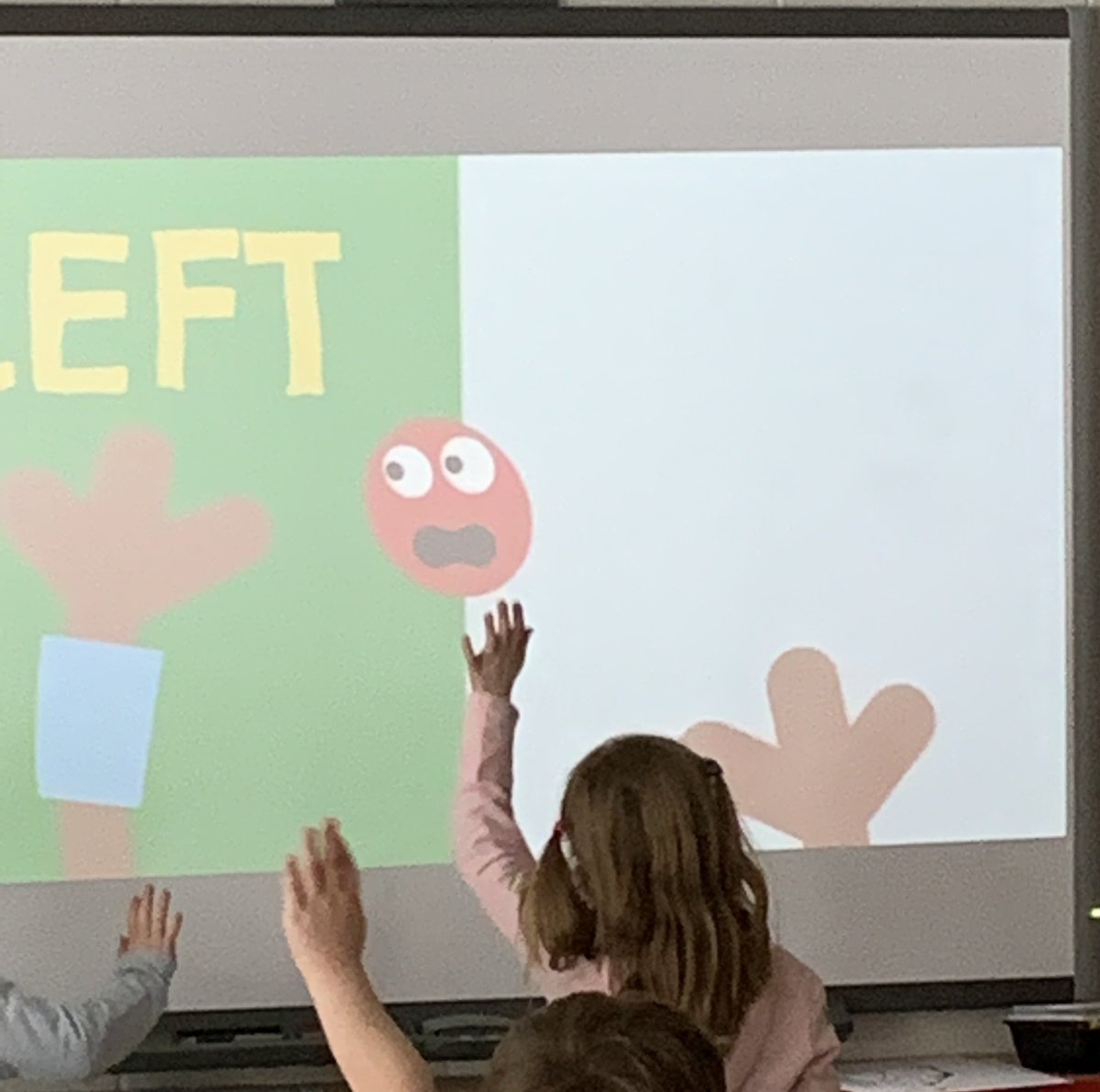 katieburnie's tweet image. Today in Kinder 2 we talked about directional language:  left and right. We loved the left vs right song! Check it out! #TLDSBcode @kaytecanning @WoodvilleES
