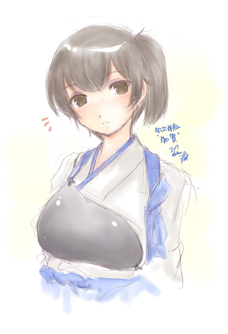 加賀(艦隊これくしょん) 「おはようございます!
#無言で加賀さんをあげる 」|こしがやたつみのイラスト