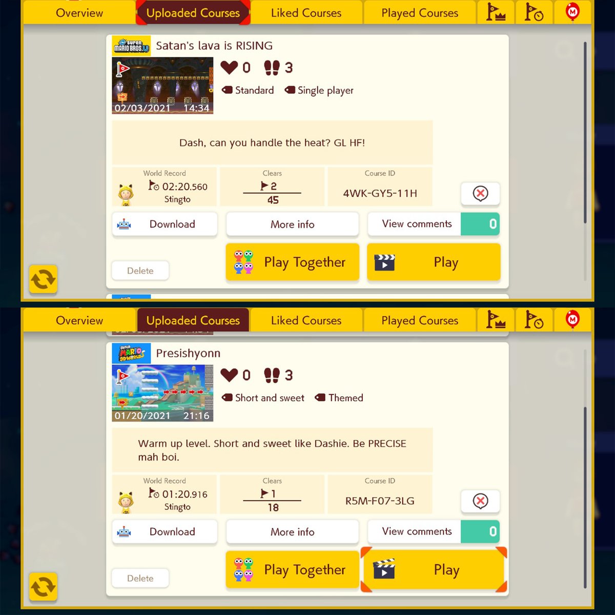 BopCow's tweet photo. @DashieXP

Hey dash! Its a battle of the spouses!! My husband and I are long time fans and both made you a level. We both think ours is the better one. What do you think? #DashieMaker2 https://t.co/f3uwr99weP