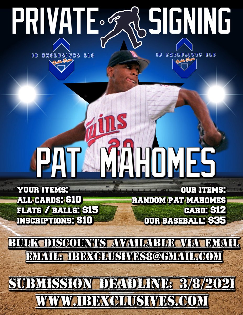 ChadIanB's tweet photo. Baseball autograph signings and more at IB Exclusives LLC and https://t.co/8VaFqgI0W7
@dougbarclay17 @DiamondConvo #mets #tigers #cardinals #twins @PMahomes #privatesignings https://t.co/Eew12eRe5h