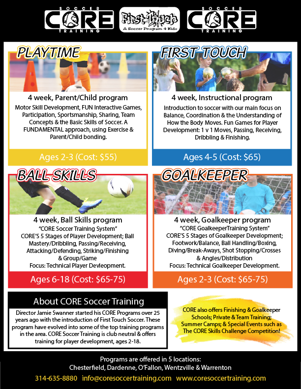 March programs are rolling out now! Get in early to reserve your spot! Go to coresoccertraining.com to SIGN UP!