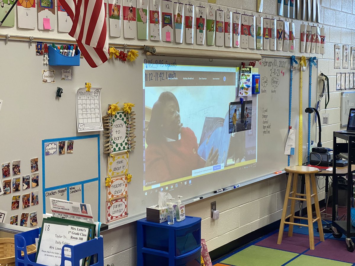 McLeod_Edu's tweet photo. What a great way to start your day! My visit to @OES_HCS really pumped me up this morning! The students that I met were so excited to have the option to attend school in-person (especially this young man with AP Karen Maddox). #MaskUpHCS @HenryCountyBOE @CavinAmandacav https://t.co/OWUAgPiGN7
